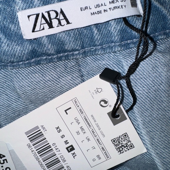 Zara Box Pleat Denim Mini Skirt - Picture 4 of 6